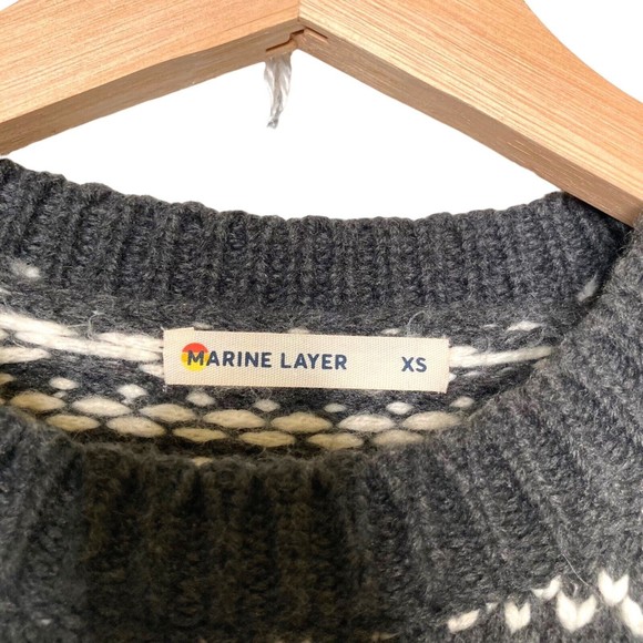 Marine Layer Jill Fair Isle Crewneck Sweater Alpaca Wool Blend Size XS - Picture 12 of 12